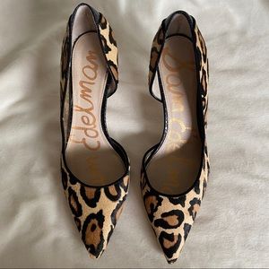 Sam Edelman Leopard Print Calf Hair D'orsay Heels 9